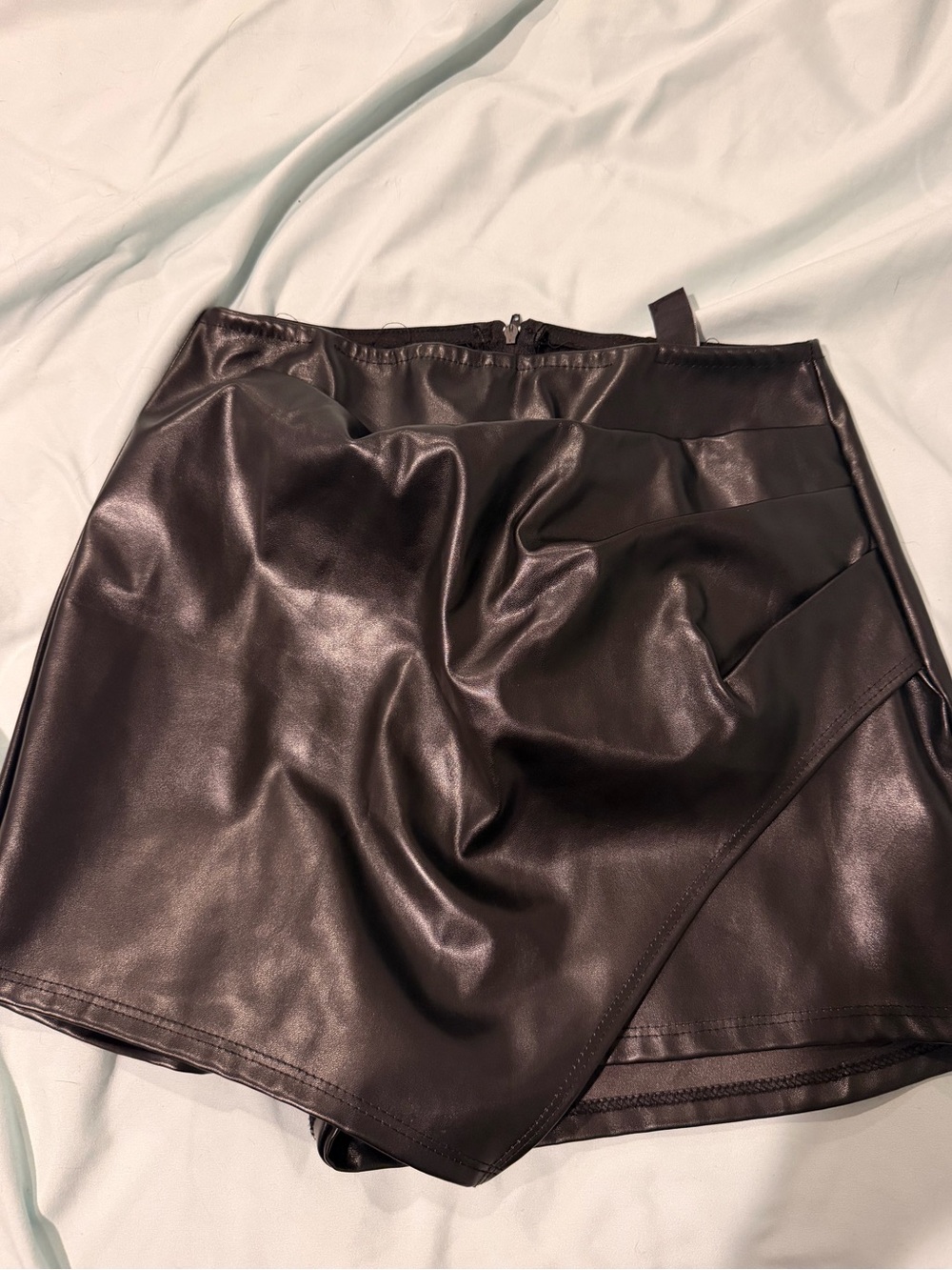 Leather Black Skort
